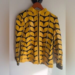 Stylish Yellow and Black Women's Jacket leaf jacket small